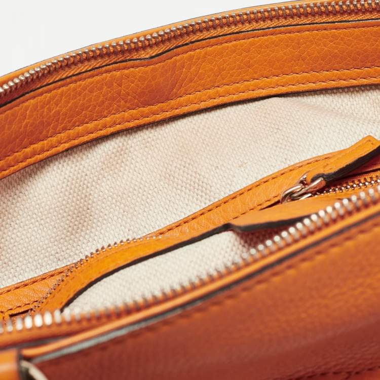 Pre Owned Gucci Dark Yellow Leather Small Soho Tote