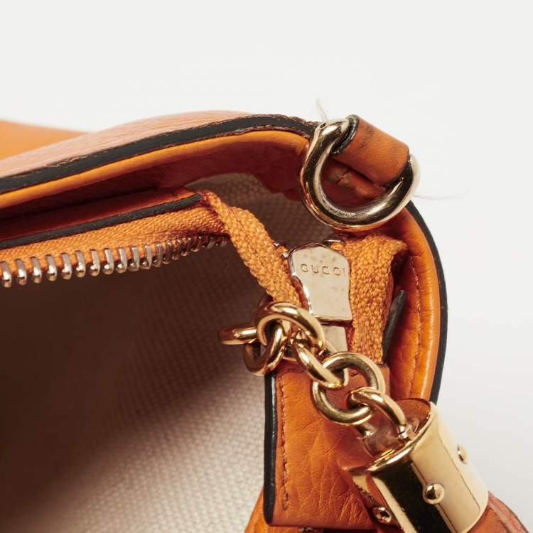 Pre Owned Gucci Dark Yellow Leather Small Soho Tote