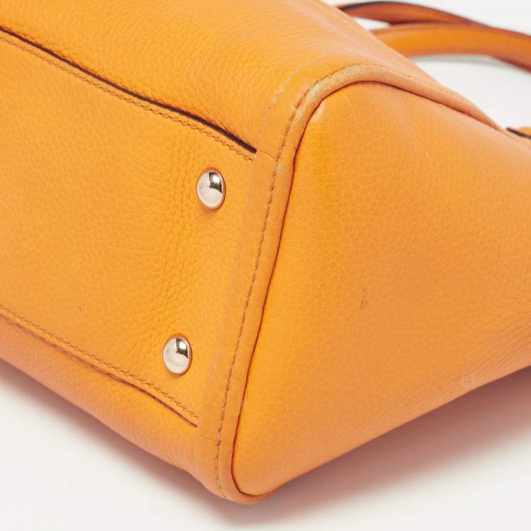 Pre Owned Gucci Dark Yellow Leather Small Soho Tote