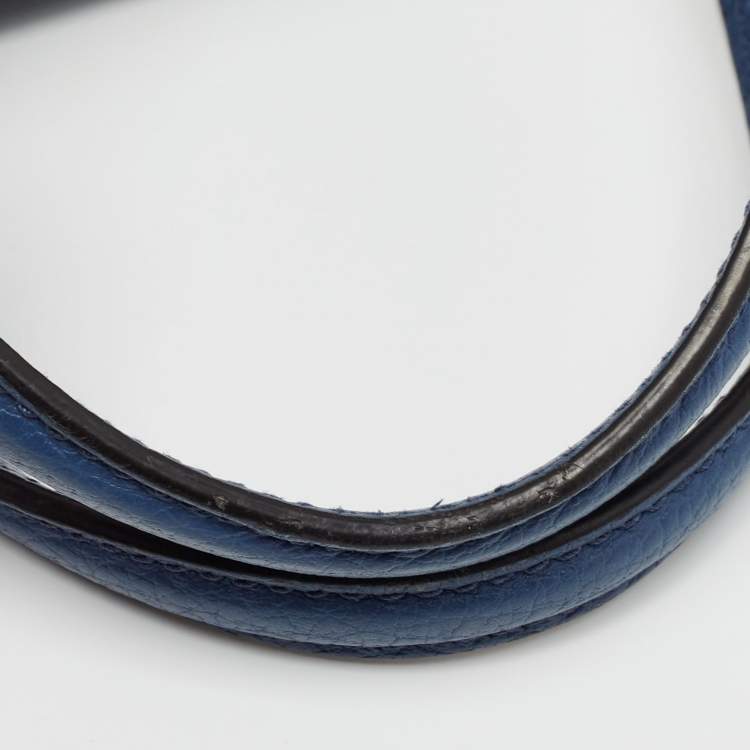 Pre Owned Gucci Blue Leather Soho Top Handle Bag