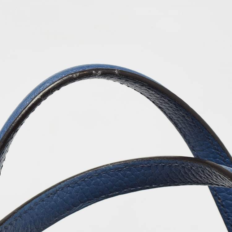 Pre Owned Gucci Blue Leather Soho Top Handle Bag