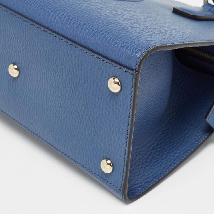Pre Owned Gucci Blue Leather Soho Top Handle Bag