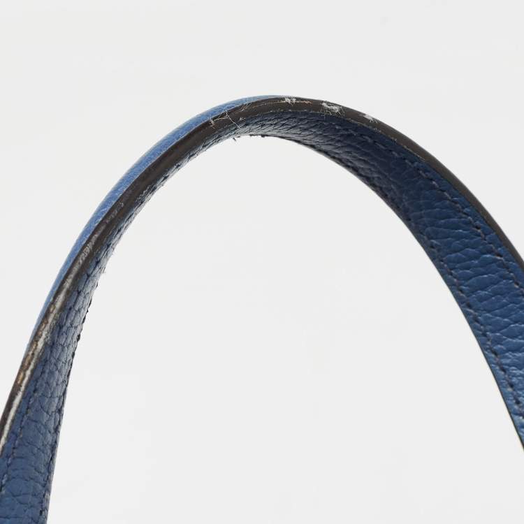 Pre Owned Gucci Blue Leather Soho Top Handle Bag