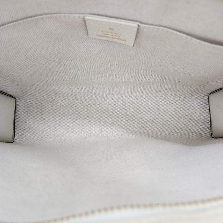 Pre Owned Gucci White leather Ophidia Clutch