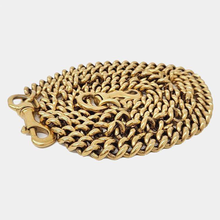 Pre Owned Gucci Red leather Animalier Chain Shoulder Bag 