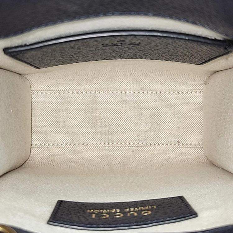 Pre Owned Gucci Ivory/Navy GG Canvas Ophidia Mini Tote Bag