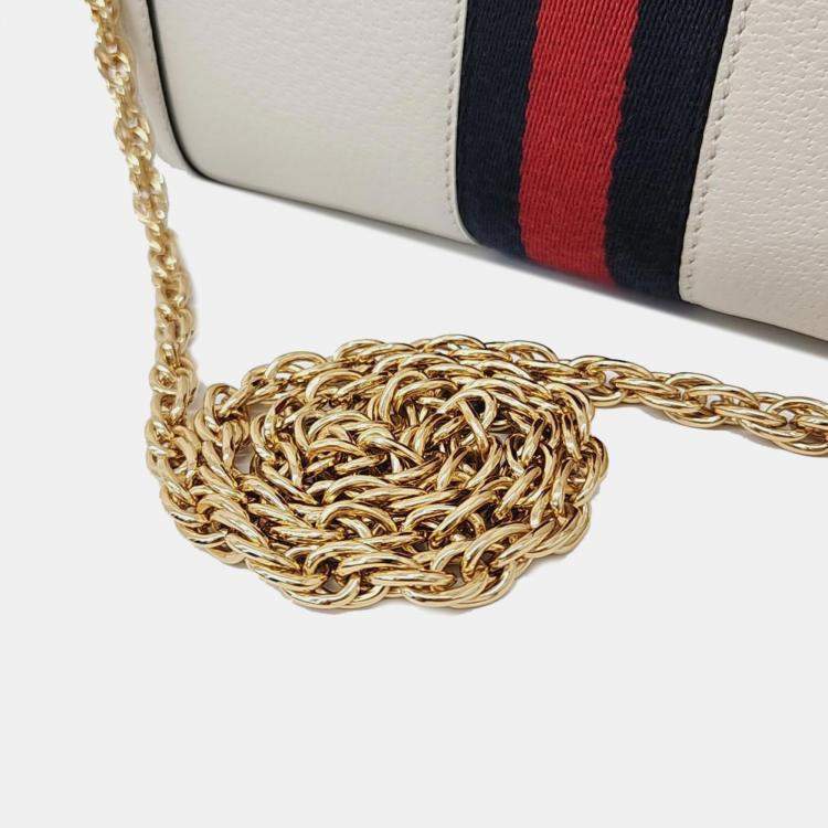 Pre Owned Gucci Ivory Leather Ophidia Shoulder Bag