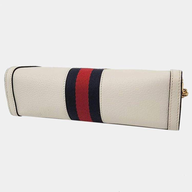 Pre Owned Gucci Ivory Leather Ophidia Shoulder Bag