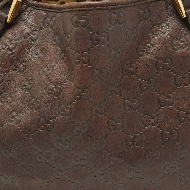 Pre Owned Gucci Brown Guccissima Leather Medium Abbey Hobo