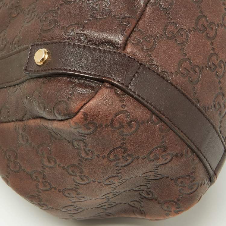 Pre Owned Gucci Brown Guccissima Leather Medium Abbey Hobo