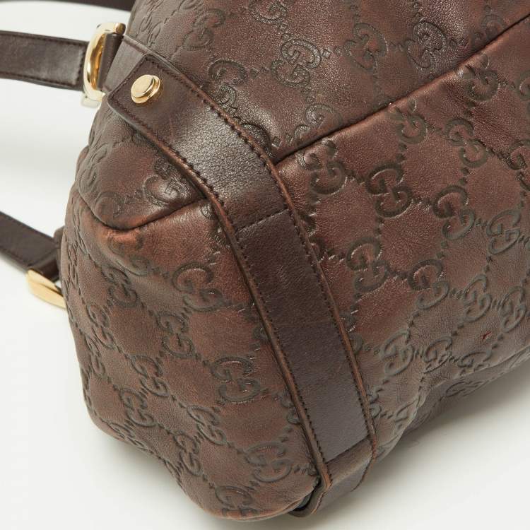 Pre Owned Gucci Brown Guccissima Leather Medium Abbey Hobo