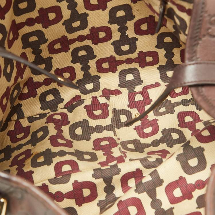 Pre Owned Gucci Brown Guccissima Leather Medium Abbey Hobo