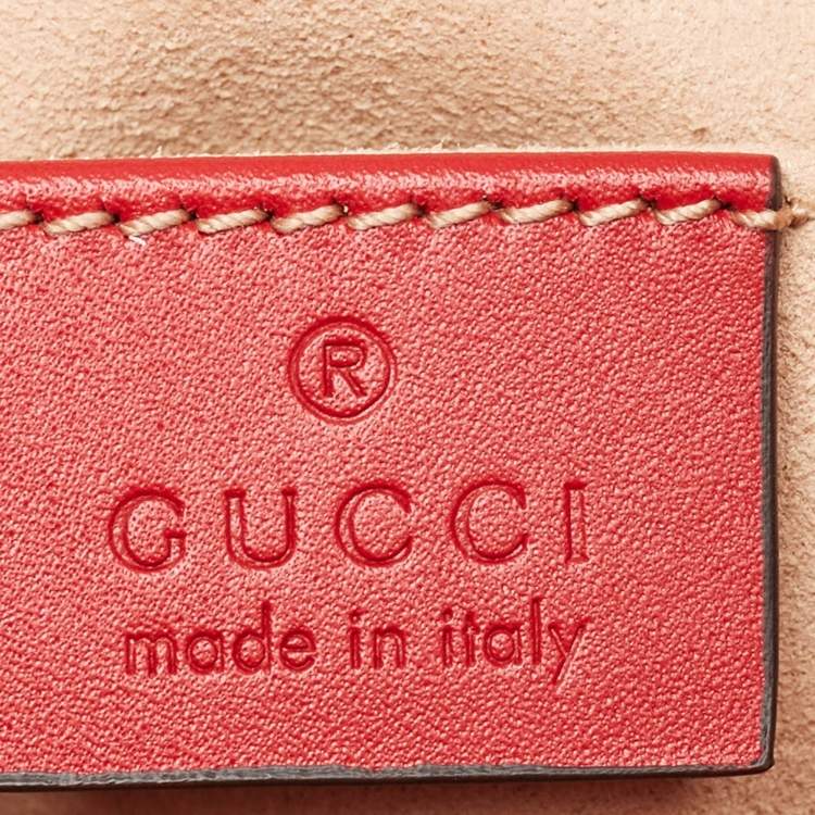 Pre Owned Gucci Red Guccissima Leather Padlock Backpack