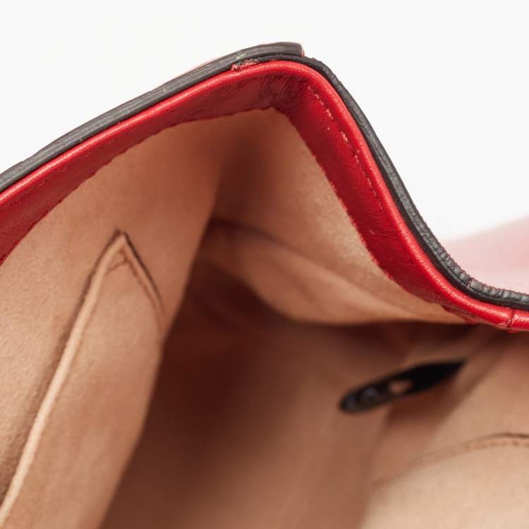 Pre Owned Gucci Red Guccissima Leather Padlock Backpack
