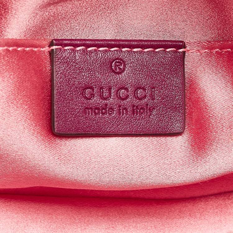 Pre Owned Gucci Purple Matelassé Velvet Mini GG Marmont Belt Bag