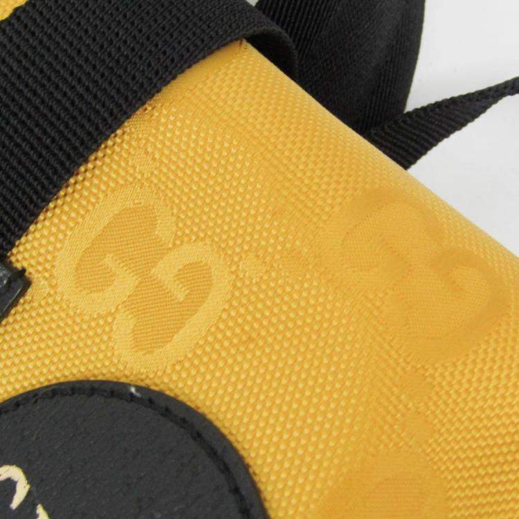 Pre Owned Gucci Yellow/Black GG Nylon Off The Grid Backpack