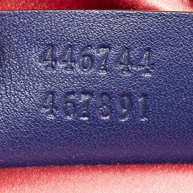 Pre Owned Gucci Blue Matelasse Velvet Mini GG Marmont Shoulder Bag