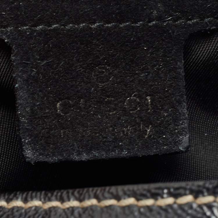 Pre Owned Gucci Black Coated Canvas and Leather Britt Tassel Hobo