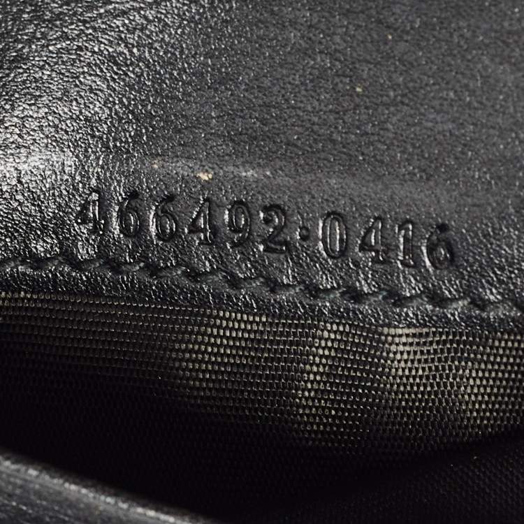 Pre Owned Gucci Black Matelassé Leather GG Marmont Card Case 