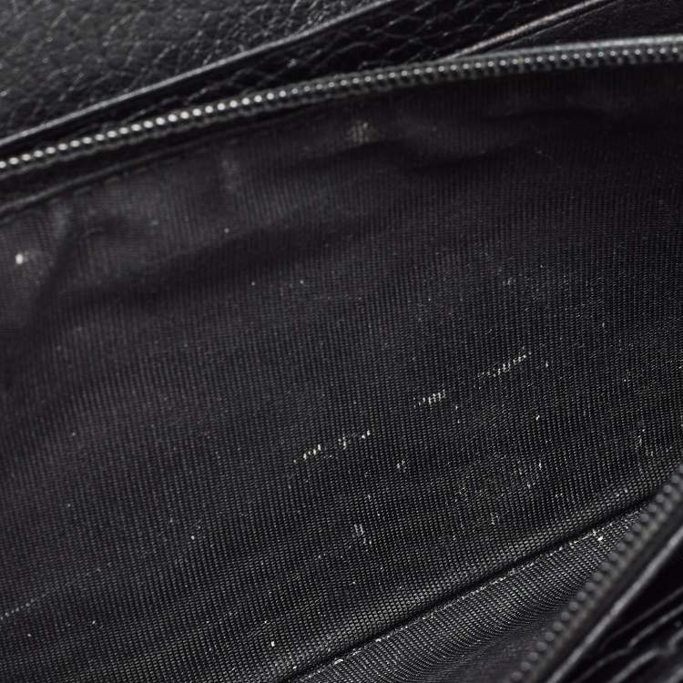 Pre Owned Gucci Black Leather GG Marmont Continental Wallet