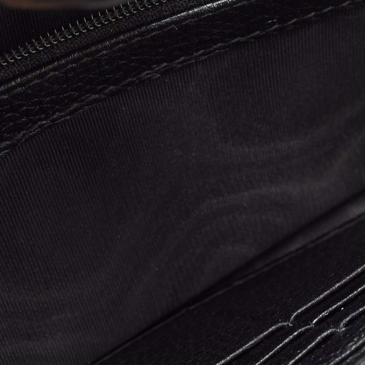 Pre Owned Gucci Black Leather GG Marmont Continental Wallet