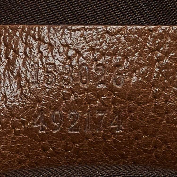 Pre Owned Gucci Brown GG Suede and Leather Boston Bag