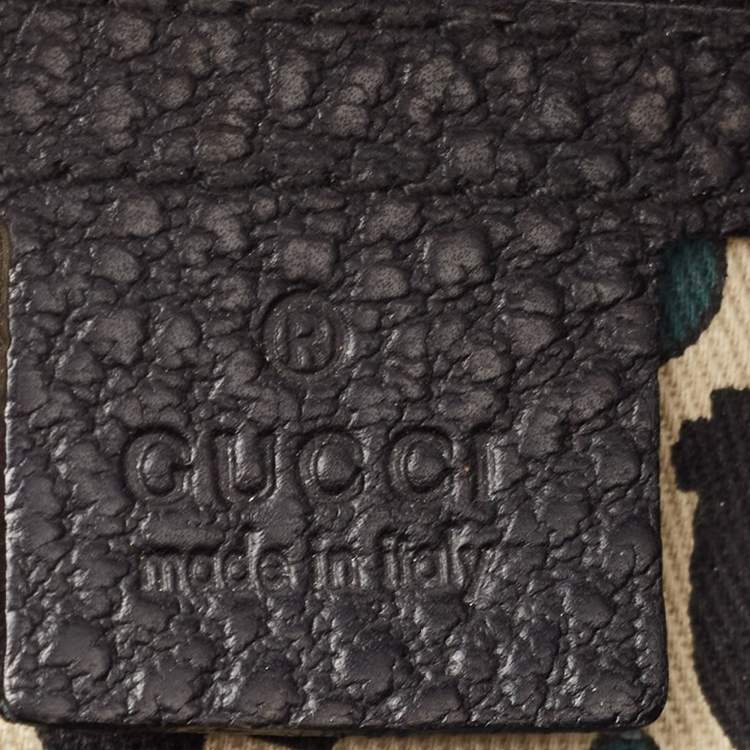 Pre Owned Gucci Black Leather Bamboo Ring Hobo