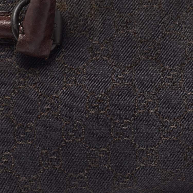 Pre Owned Gucci Brown GG Canvas and Leather Satchel