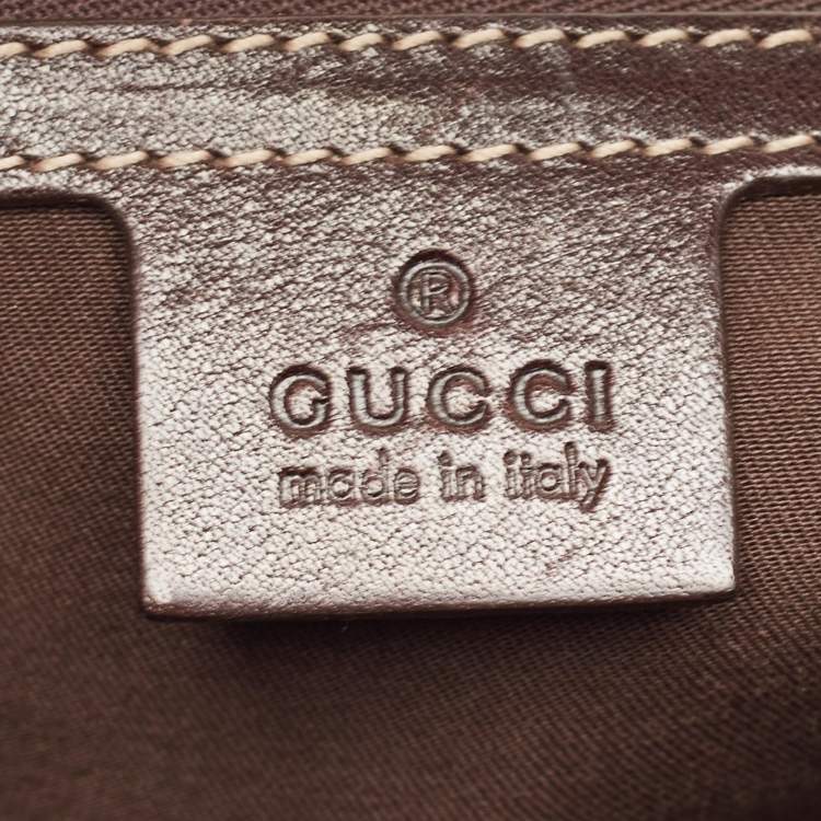 Pre Owned Gucci Beige/Ebony GG Canvas and Leather Royal Hobo