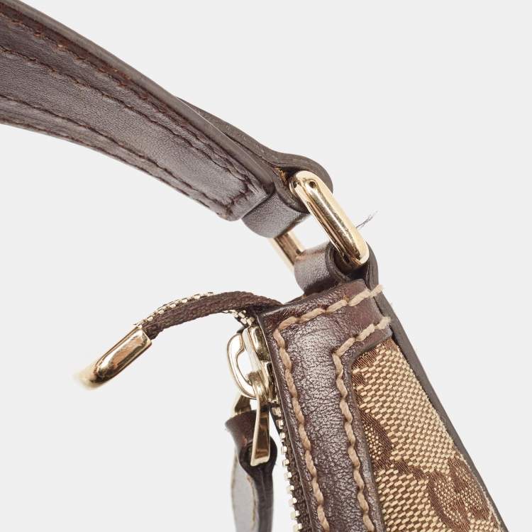 Pre Owned Gucci Beige/Ebony GG Canvas and Leather Royal Hobo