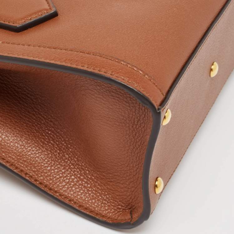 Pre Owned Gucci Brown Leather Mini Diana Tote