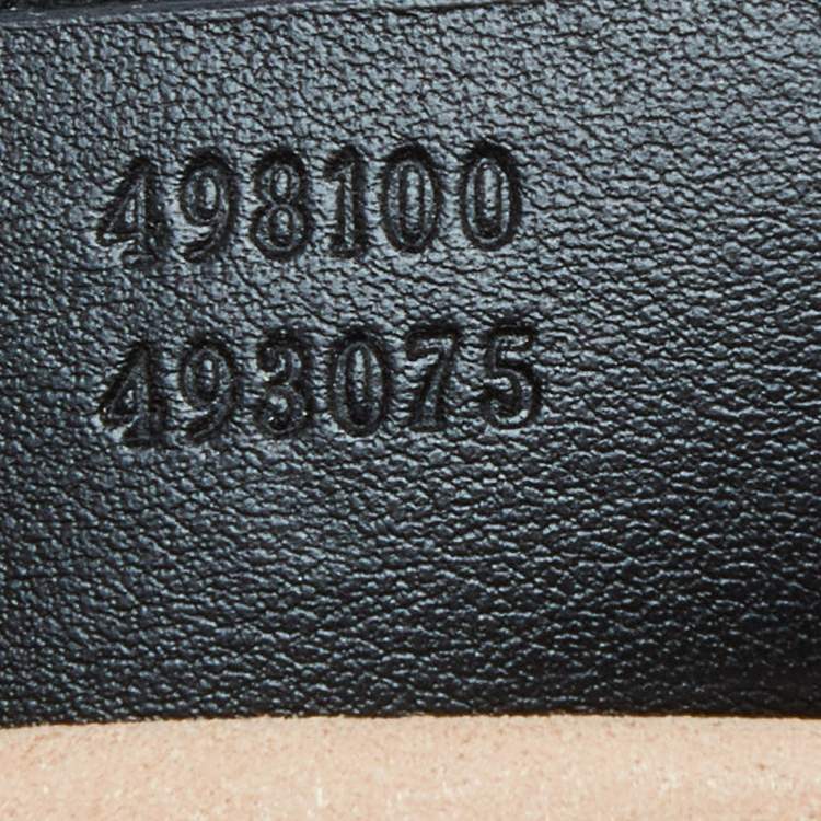 Pre Owned Gucci Black Matelassé Leather Small GG Marmont Top Handle Bag
