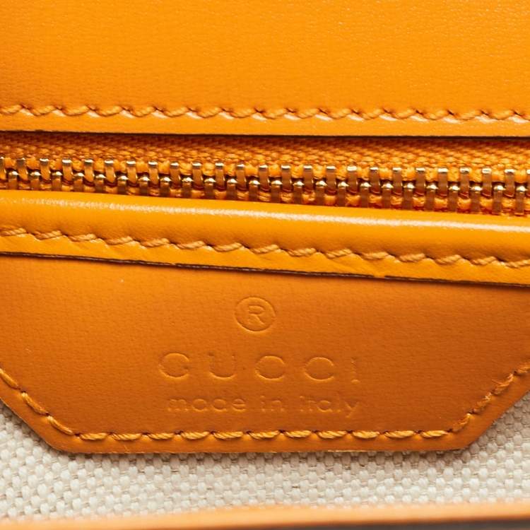 Pre Owned Gucci Tan Glazed Leather Small Bamboo 1947 Top Handle Bag