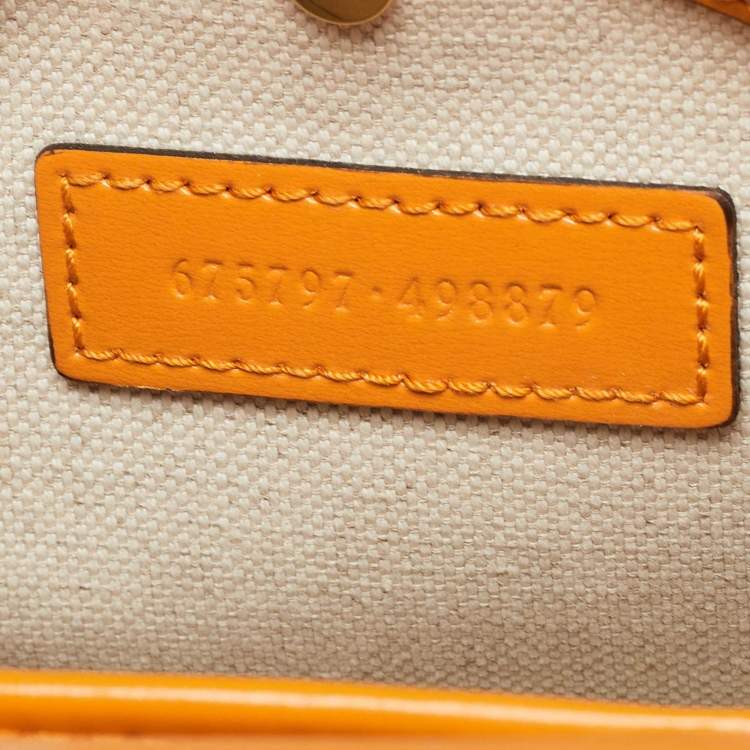 Pre Owned Gucci Tan Glazed Leather Small Bamboo 1947 Top Handle Bag
