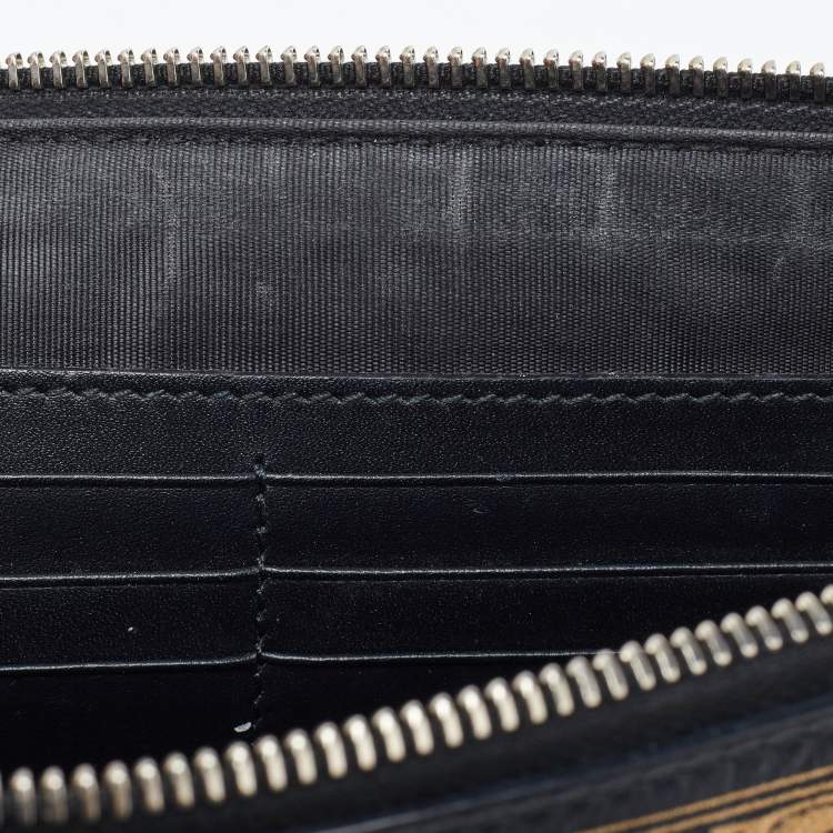 Pre Owned Gucci Black Leather Guccy Star Wristlet Pouch