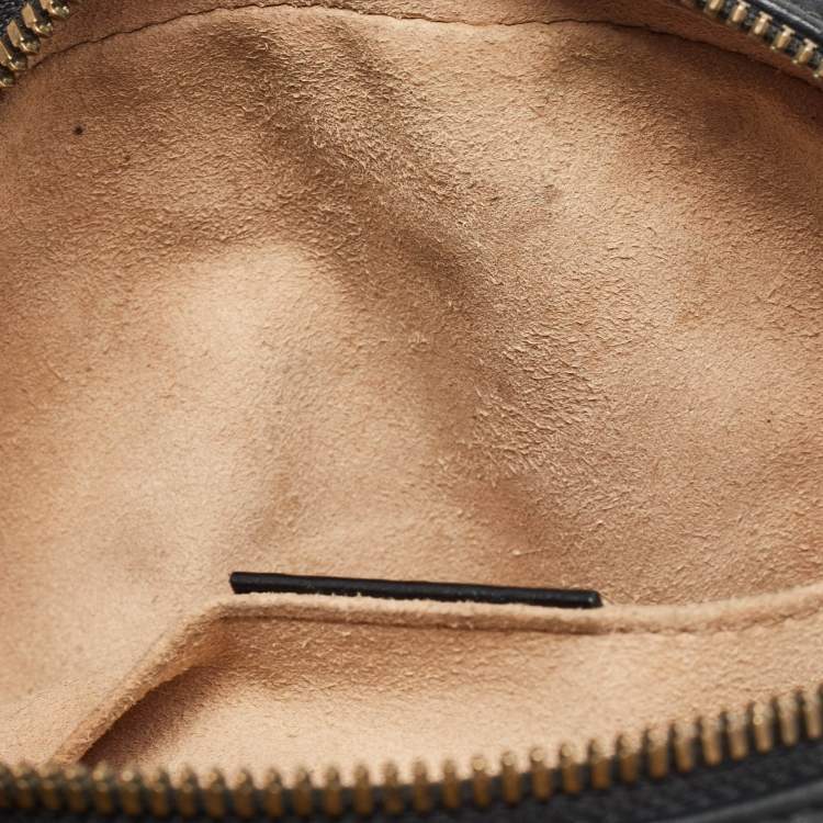 Pre Owned Gucci Black Matelassé Leather Mini GG Marmont Belt Bag