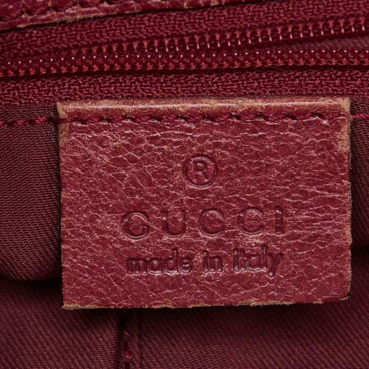 Pre Owned Gucci Beige/Red GG Canvas and Leather Open Tote