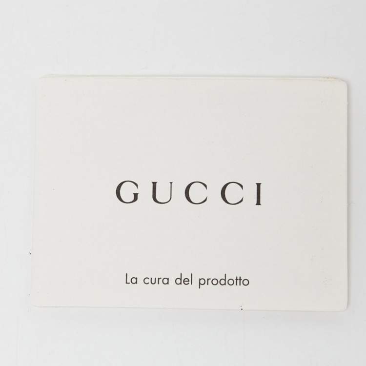 Pre Owned Gucci Off-White Leather "Guccy" Zip Wristlet  Pouch