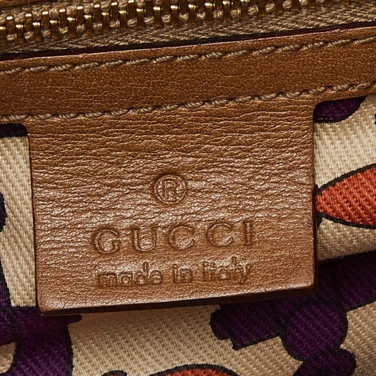 Pre Owned Gucci Beige GG Suede and Leather Pelham Flap Hobo