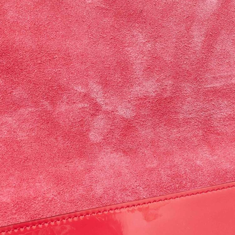 Pre Owned Gucci Red Patent Leather Bright Bit Clutch