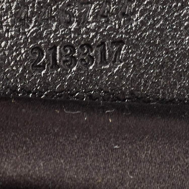 Pre Owned Gucci Black Diagonal Sequins and Leather Mini GG Marmont Shoulder Bag