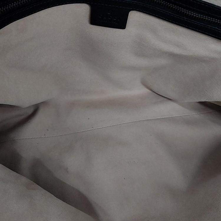 Pre Owned Gucci Brown Leather and Suede Rebelle Top Handle Bag