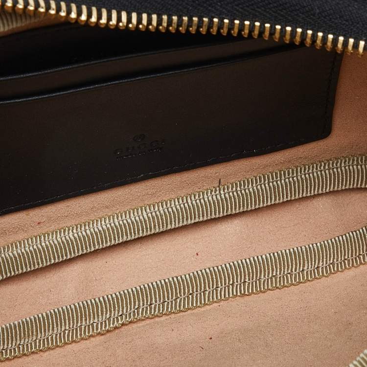 Pre Owned Gucci Red/Black Suede and Patent Leather Ophidia Belt Bag