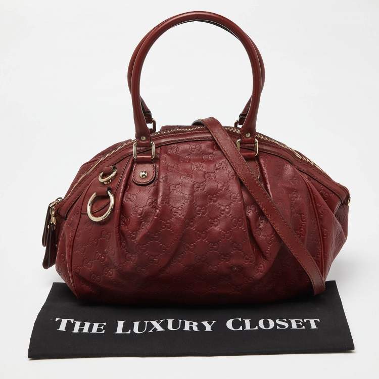 Pre Owned Gucci Brick Brown Guccissima Leather Medium Sukey Boston Bag