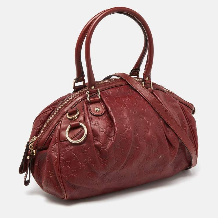 Pre Owned Gucci Brick Brown Guccissima Leather Medium Sukey Boston Bag
