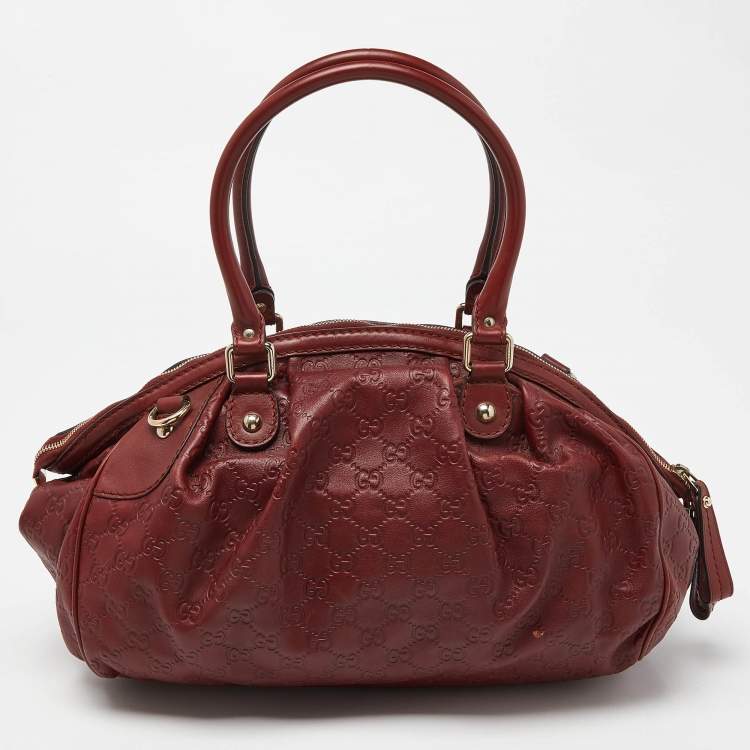 Pre Owned Gucci Brick Brown Guccissima Leather Medium Sukey Boston Bag
