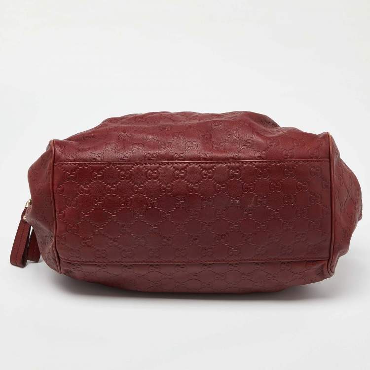 Pre Owned Gucci Brick Brown Guccissima Leather Medium Sukey Boston Bag
