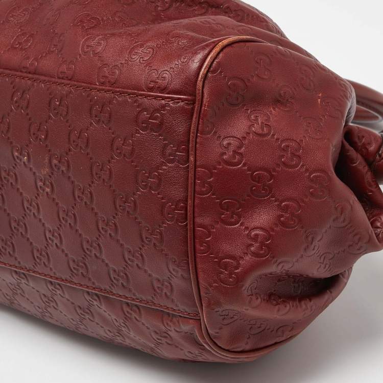 Pre Owned Gucci Brick Brown Guccissima Leather Medium Sukey Boston Bag
