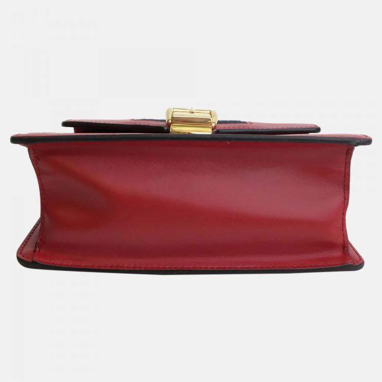 Pre Owned Gucci Red Leather Mini Sylvie Shoulder Bag