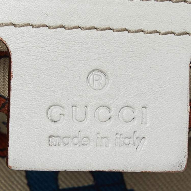 Pre Owned Gucci White Guccissima Leather Punch Hobo